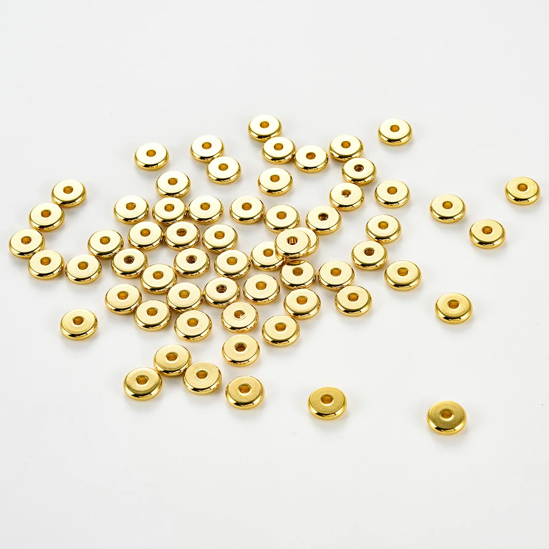 20/50Pcs Stainless Steel Flat Spacer Beads 3/4/5/6/8MM Gold Silver Large Hole Loose Bead Bracelet Necklace Jewelry DIY Making view 3