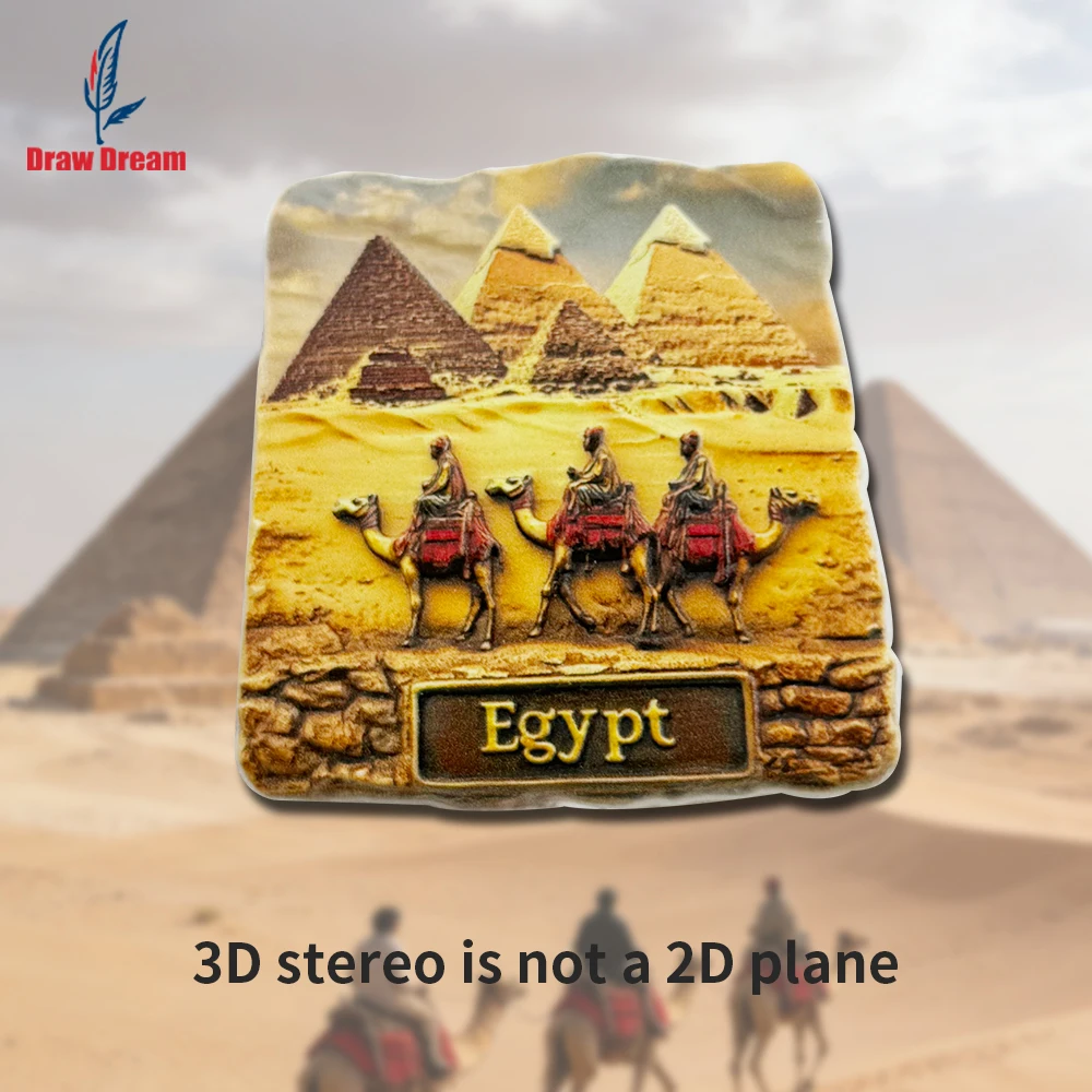 1Pc Egyptian Pyramid Creative Desert Camel 3D Refrigerator Magnet World Travel Souvenir Collection Suitable for Home and Office Decoration, Personalized Exclusive Travel Souvenir Magnetic Refrigerator Magnet, Home Decoration, Kitchen, Room, Office, Cabinet Crafts, Gifts, Holiday Souvenirs, Exquisite Small Gifts