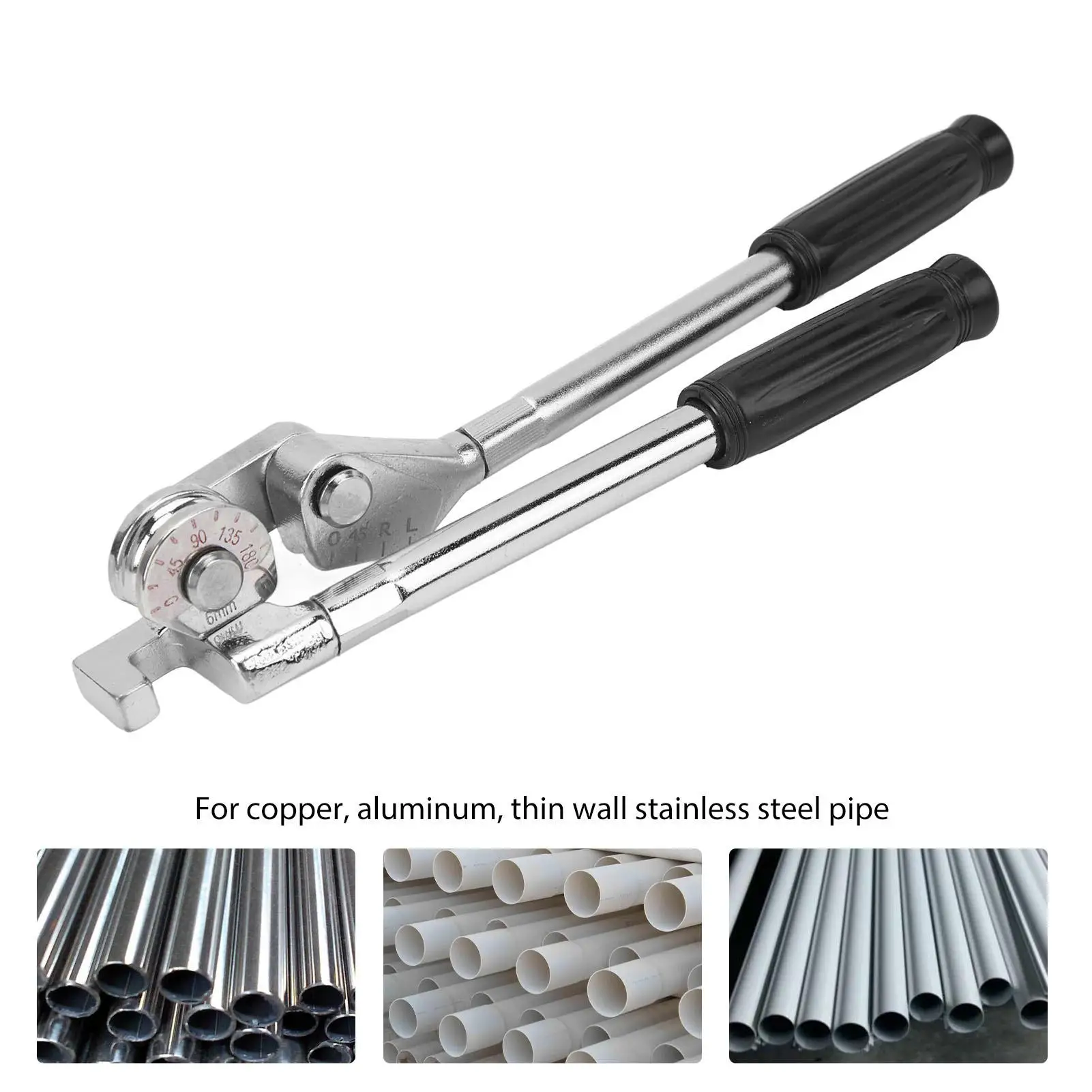 كماشة ثني الأنابيب المريحة 6 مم ثني أنبوب متين للنحاس والألومنيوم والفولاذ المقاوم للصدأ 180 درجة بمقياس واضح #3
