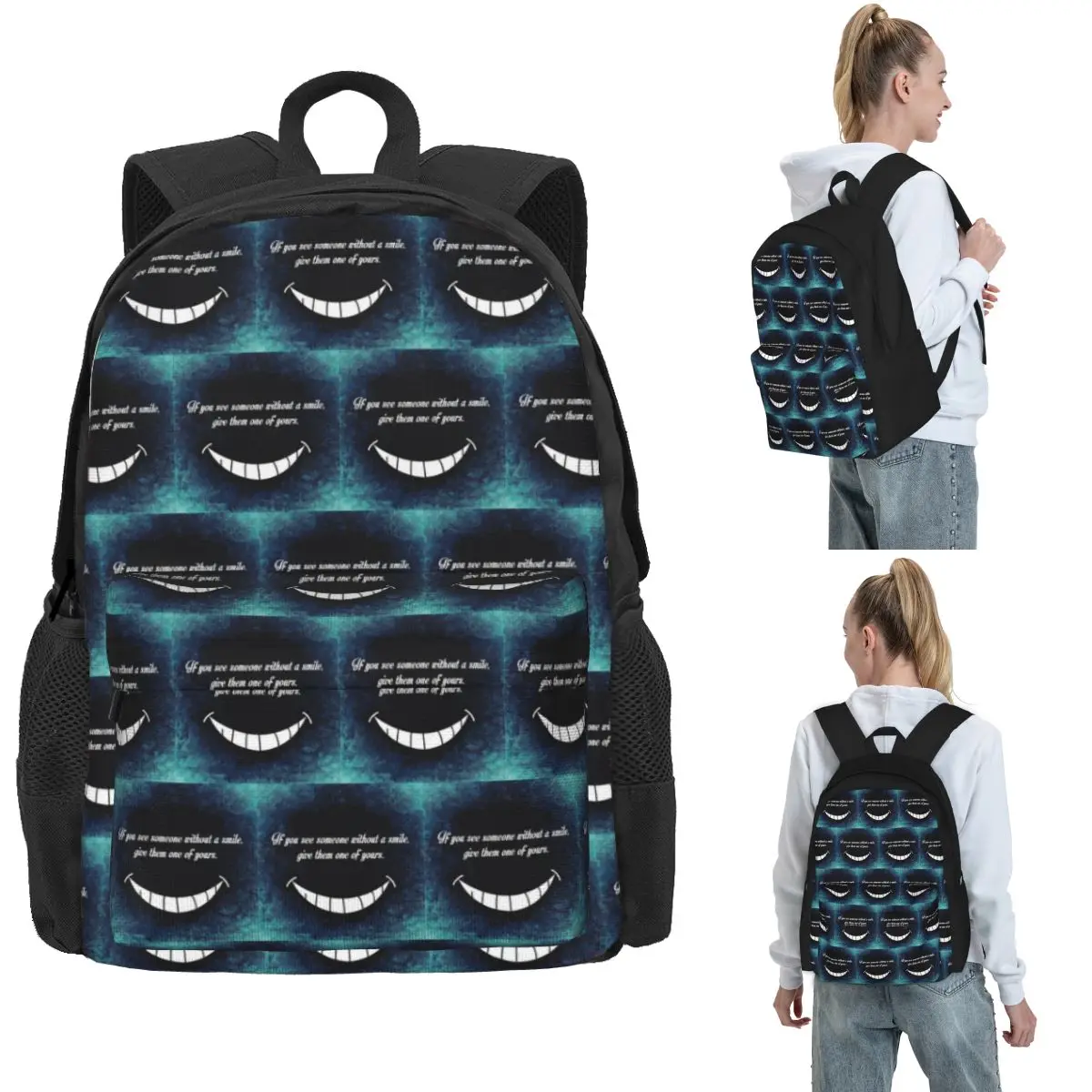 

Give Your Smile Backpack Hot Sale Daypack Large Capacity Boys Girls BookBag School Bag Shoulder Bags for Men Women