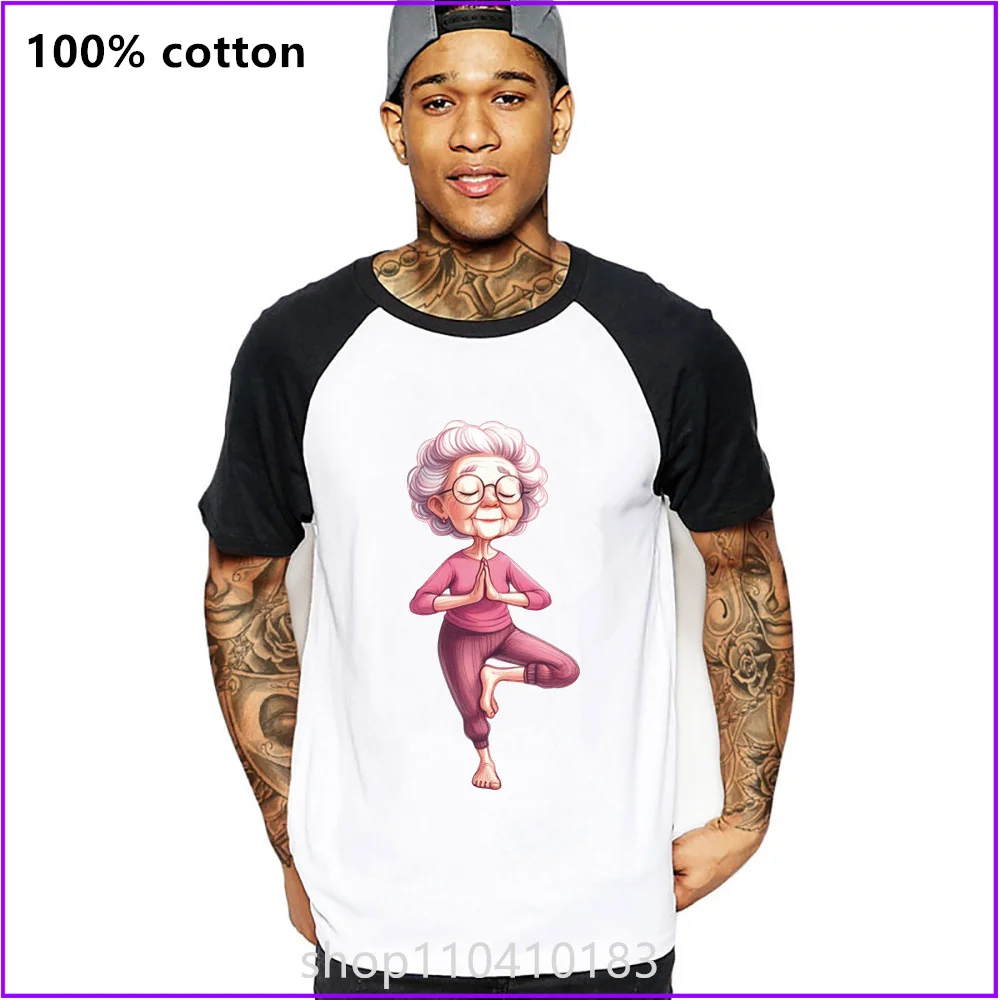 Funny Grandma In Yoga Mother'S Day Gift T Shirts For Men'S Women Tshirt T-Shirt Military Acid Wash New Styles Golf American Tee