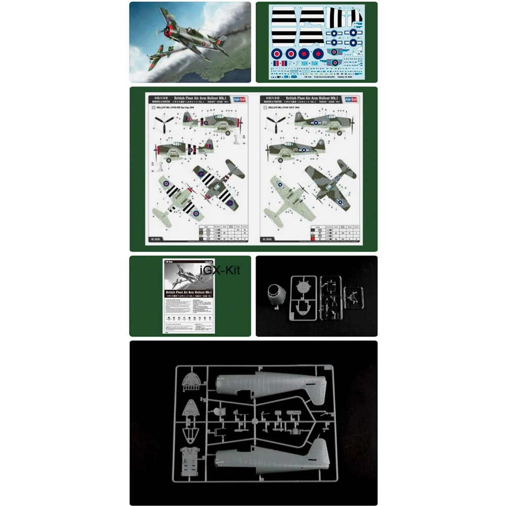 

HobbyBoss 80360 1/48 Scale Royal Navy British Fleet Hellcat Mk I Fighter Plane Plastic Assembly Model Building Kit Toy