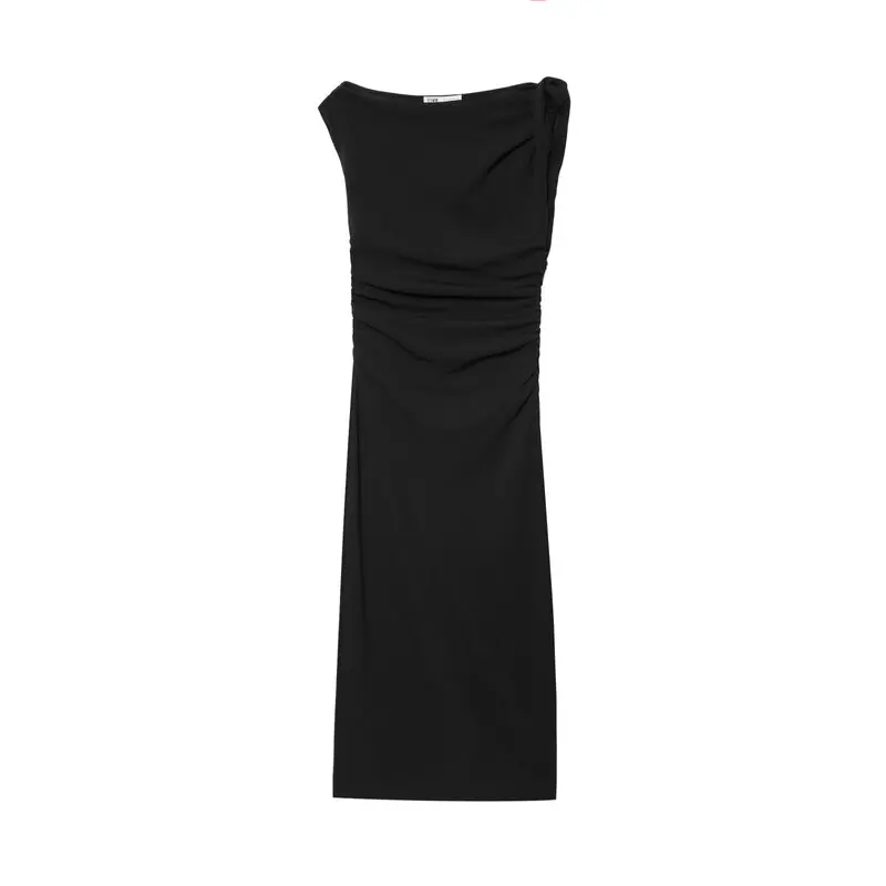 Spring 2025 Women's Faion Versatile Holiday Sle Asymmetric Midi Dr New Arrival Commute Suitable Spring Summer Svel