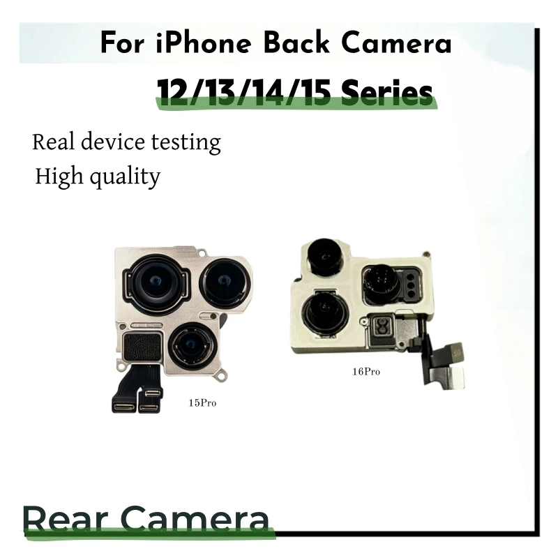 Fully Tested Rear Main Camera Flex Cable Replacement for iPhone 12‑15 Pro Max, 12/13 Mini, 14/15 Plus, Back Camera Repair Part