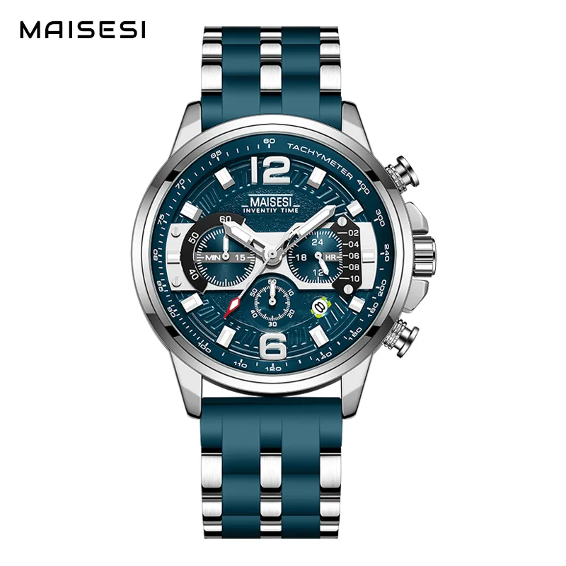 MAISESIMysesi Genuine Goods Ocean Heart Large Dial Personalized Tape Sports Watch