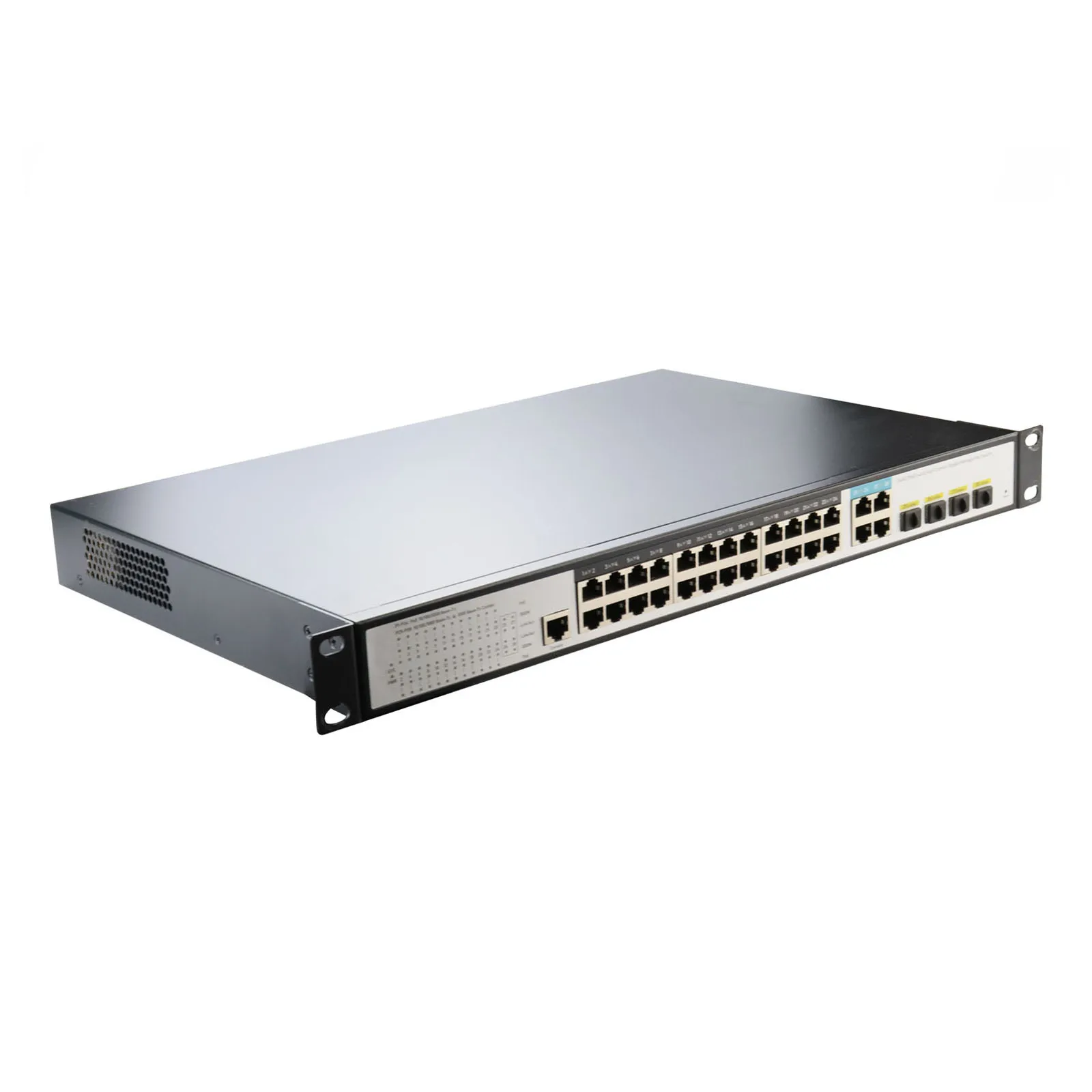 L2+ 24 Port 10/100/1000Mbps Managed PoE Switch with 4 SFP 4 RJ45 Combo Ports 802.3at PoE + Management Ethernet Switch