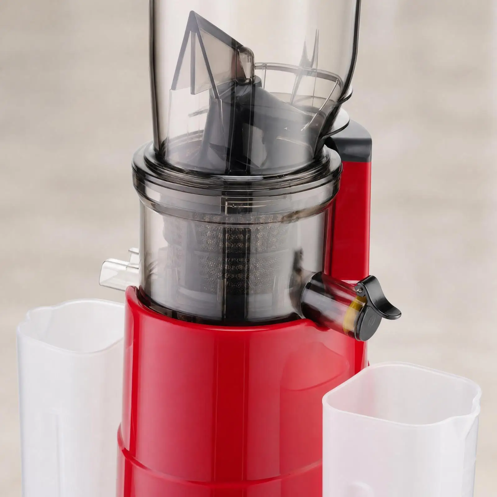 Low Speed Masticating Juicer Machine Electric Fruit Vegetable Juice Extractor with Transparent Chamber and Two Cups for Daily
