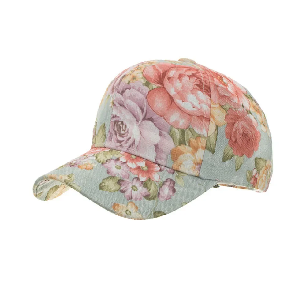 Fashion Floral Baseball Cap Women Lady Adjustable Flower Hats Summer Thin Breathable Baseball Caps Hat Print Snapback Casquette