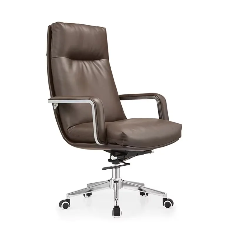Fashion Wheels Brown Leather Chair for Manager Newest Products