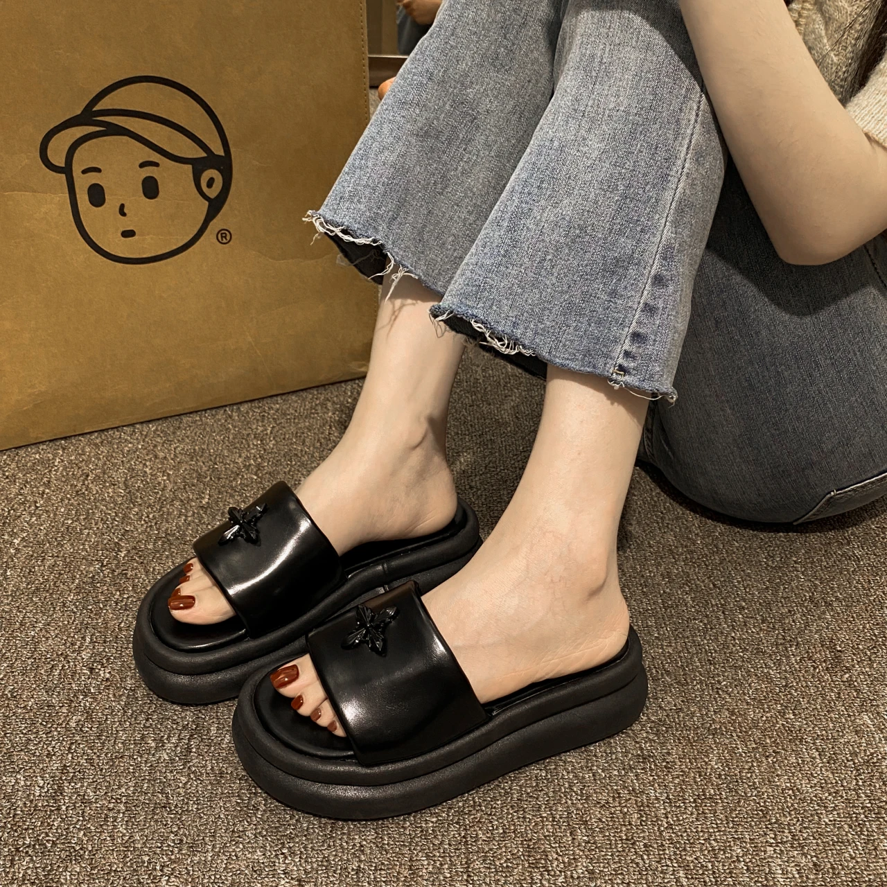 Slippers Summer Shoes Women Platform Design Slides Fashion Open Toe Ladies Shoes Casual Slipper Indoor Non-slip Slippers Sandals