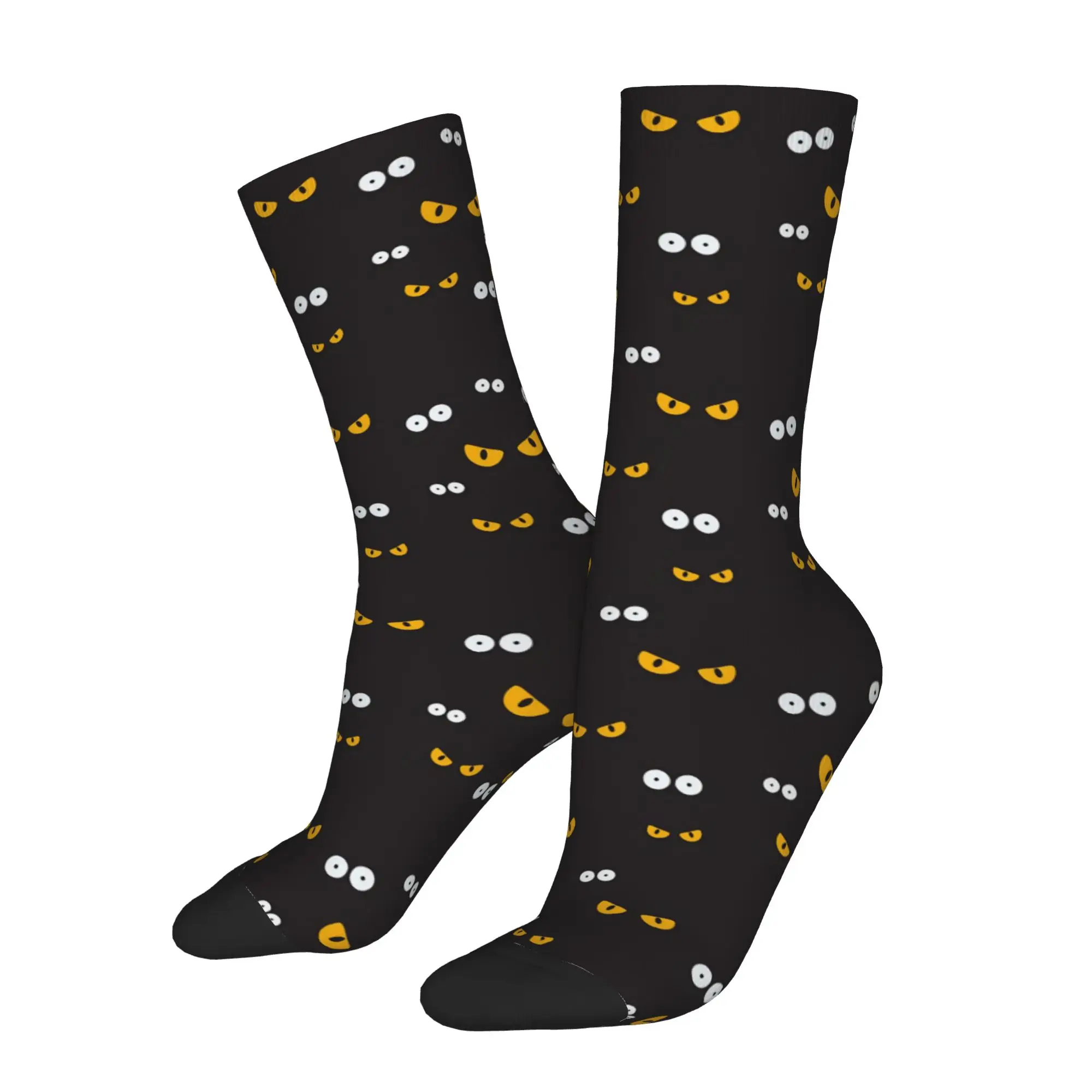 Winter Warm Casual Women Men Spooky Monster Eyes Fabric Halloween Socks  Breathable Basketball Socks