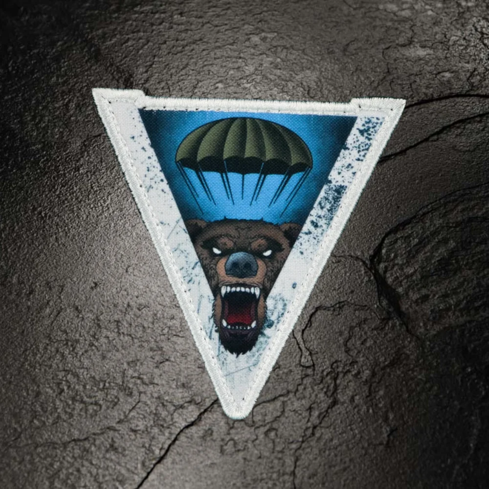 “Airborne Forces” Morale Badge Accessories Hook and Loop Patch Bear Parachute Tactical Backpack Stickers Military ARMY Patches