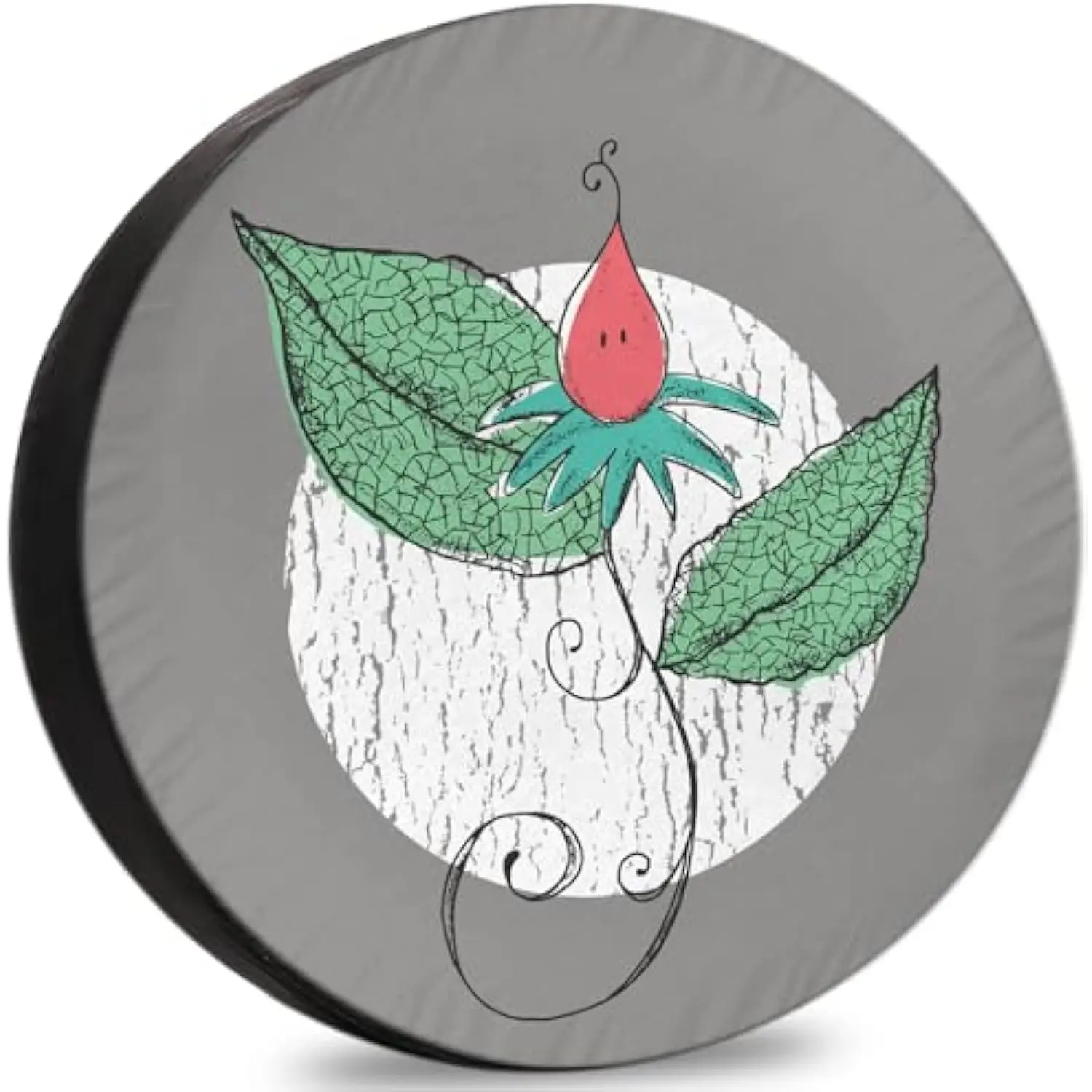 Botanical Bud Flower Art Spare Tire Cover Weatherproof Dust-Proof Universal for RV SUV Trailer