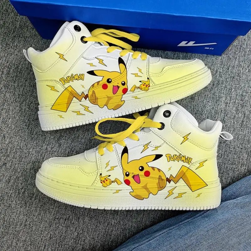 Kawaii Pokemon buty Anime rysunek Pikachu damskie buty odkryte trampki 20223 nowe kreskówki na co dzień oddychające buty na deskorolkę 35-44