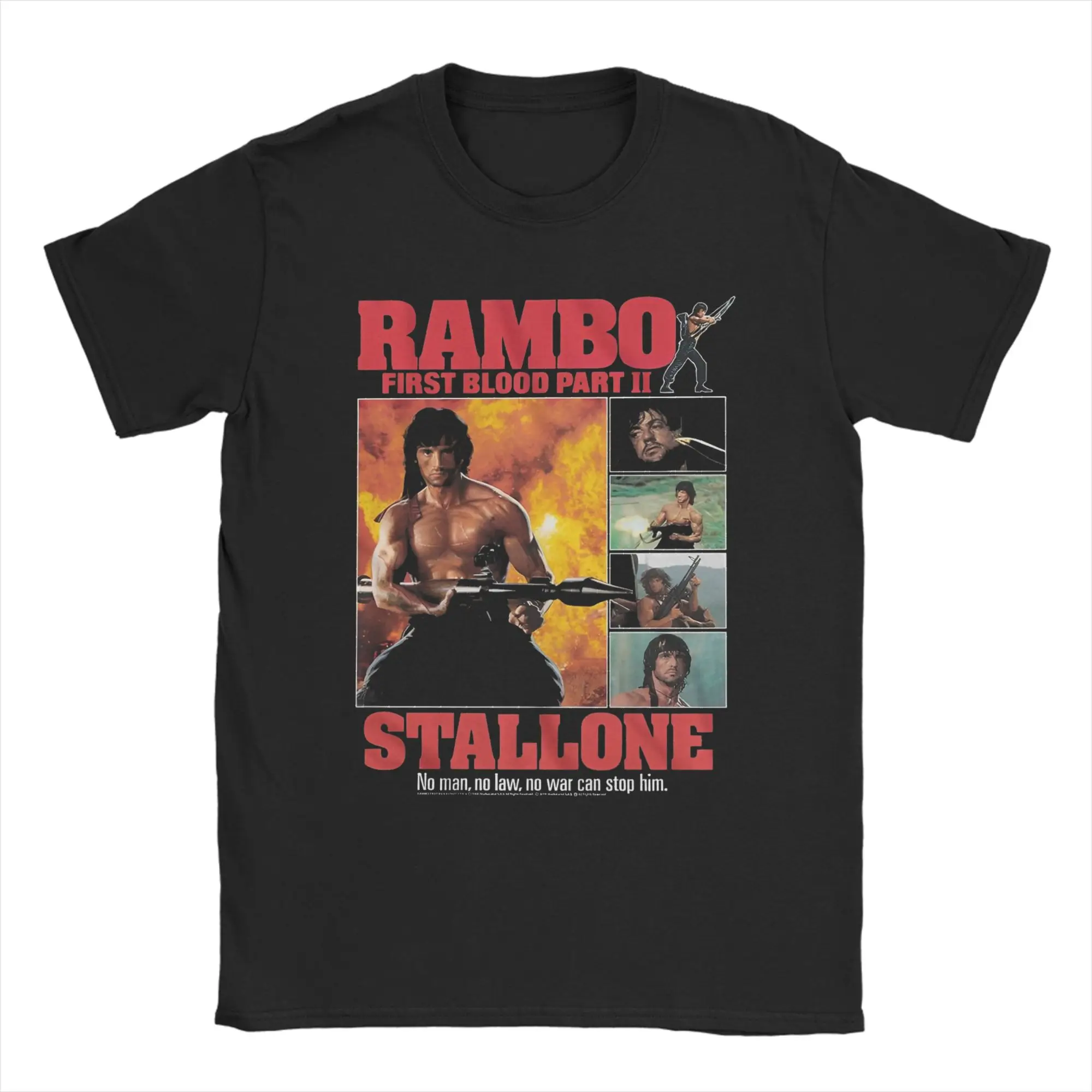 John Rambo Movie T-Shirt Mens Vintage T-Shirts Summer Comfortable Popular Tee Shirt Loose Oversized Tops