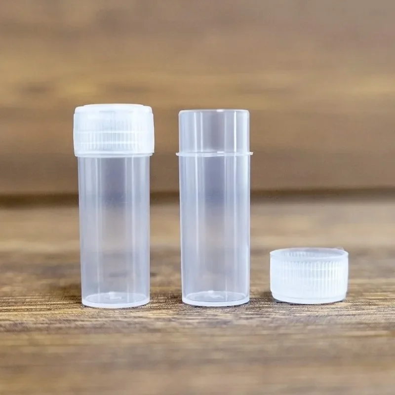 20/100/200Pcs 5ml Plastic Sample Bottle Test Tube Mini Bottles, Leak Proof Cap Vials, Medicine Pill Capsule, Storage Containers