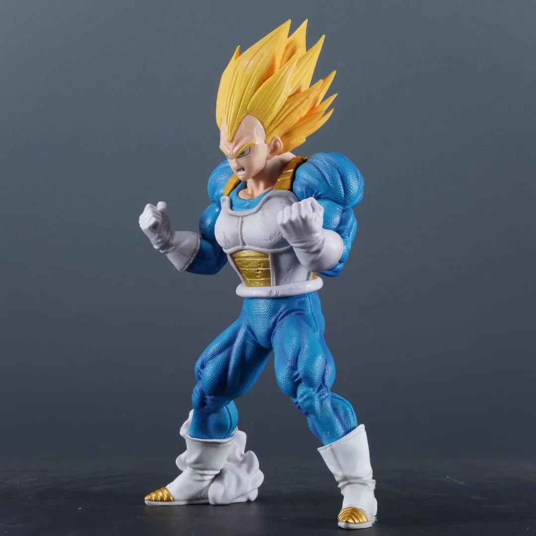 25.5cm Dragon Ball Muscle Vegeta Super Saiyan Exercise Anime Figure Model Statue Boy Collection Desktop Decoration Ornament Toy