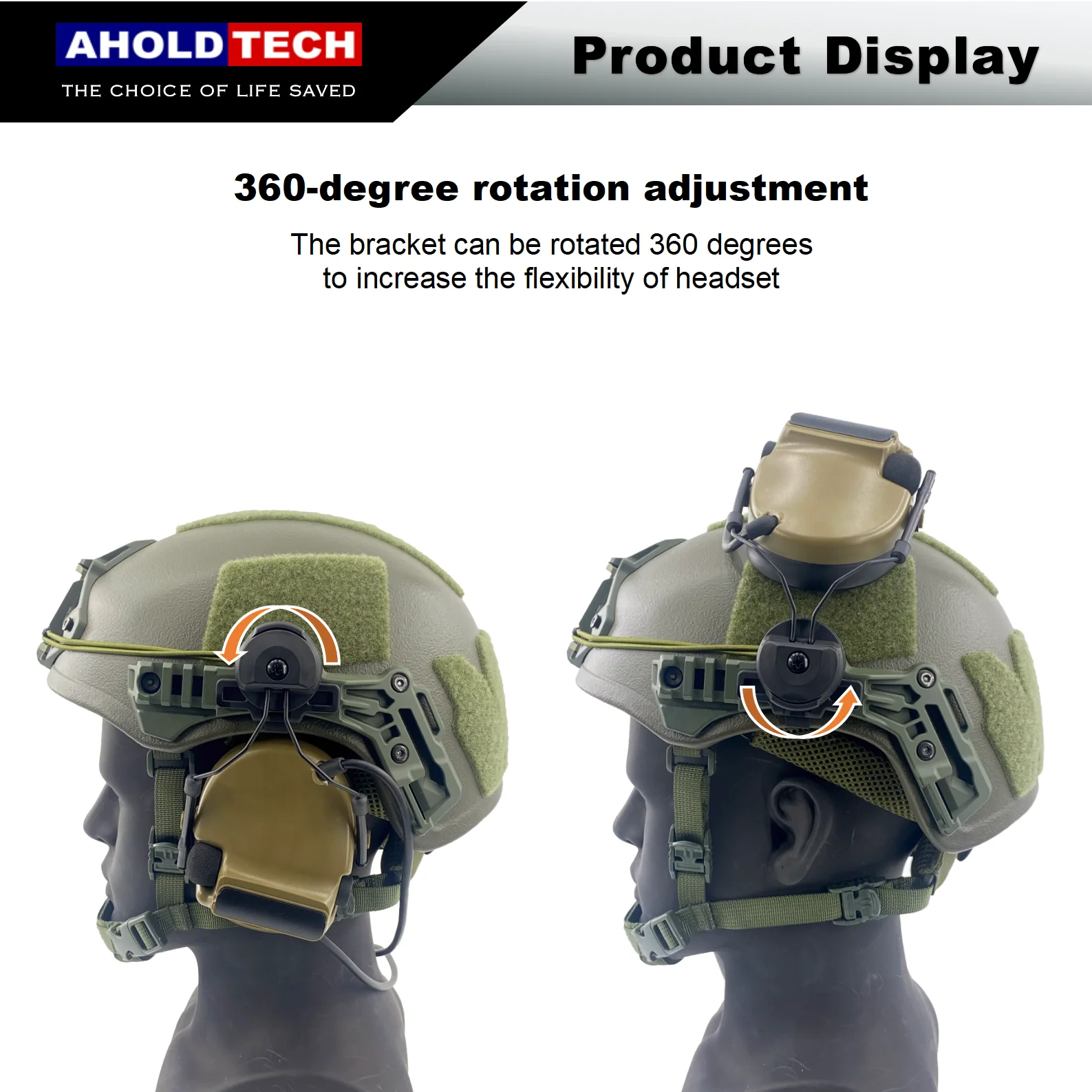 Aholdtech Tactical Headset Bracket Wendy M-LOK Rail Adapter for COMTAC I II Series Noise Cancelling Headphone