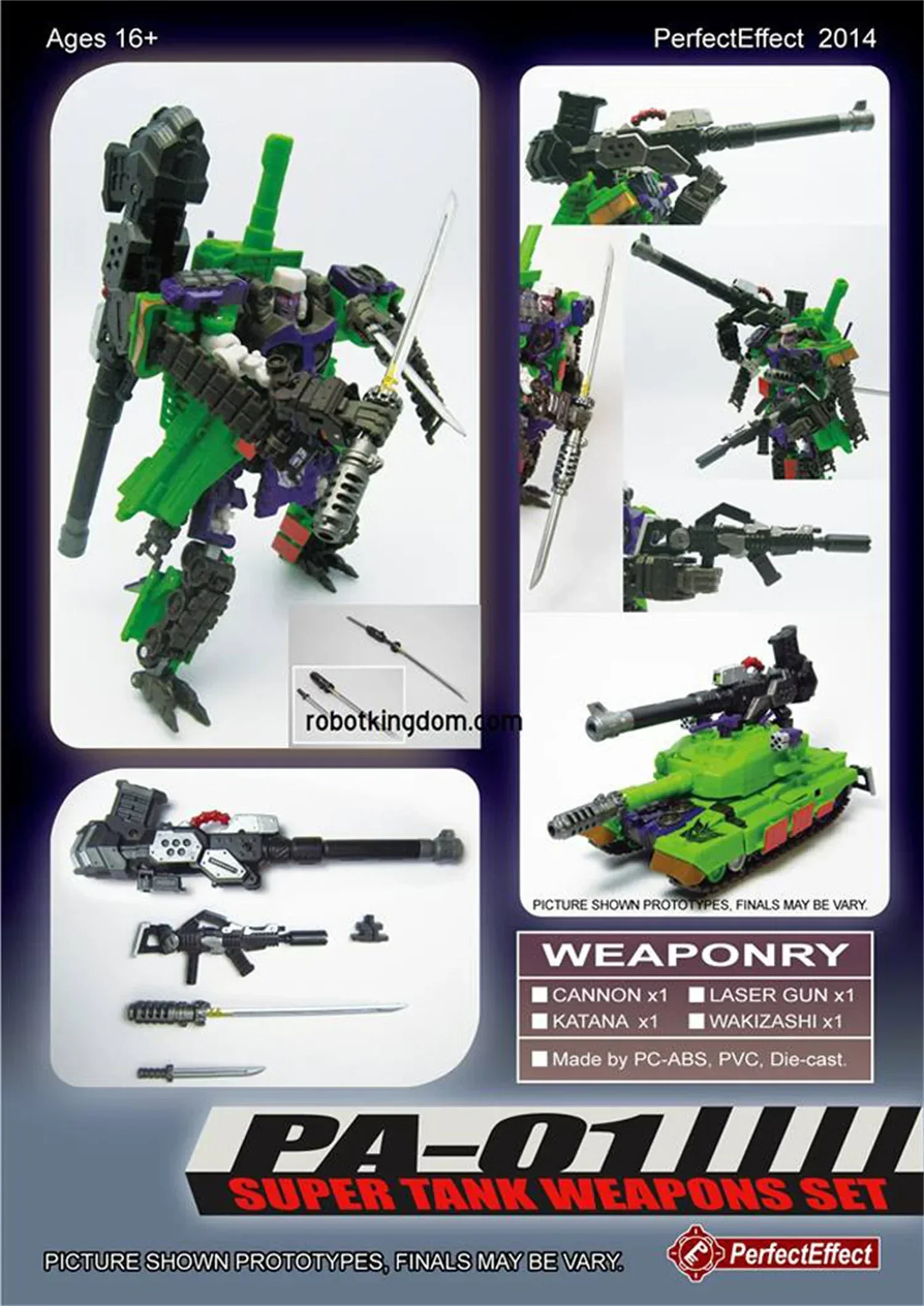 

In Stock PA-01 PE PA01 Upgrade Kit Super Tank Weapon Set Perfect Effect Accessories