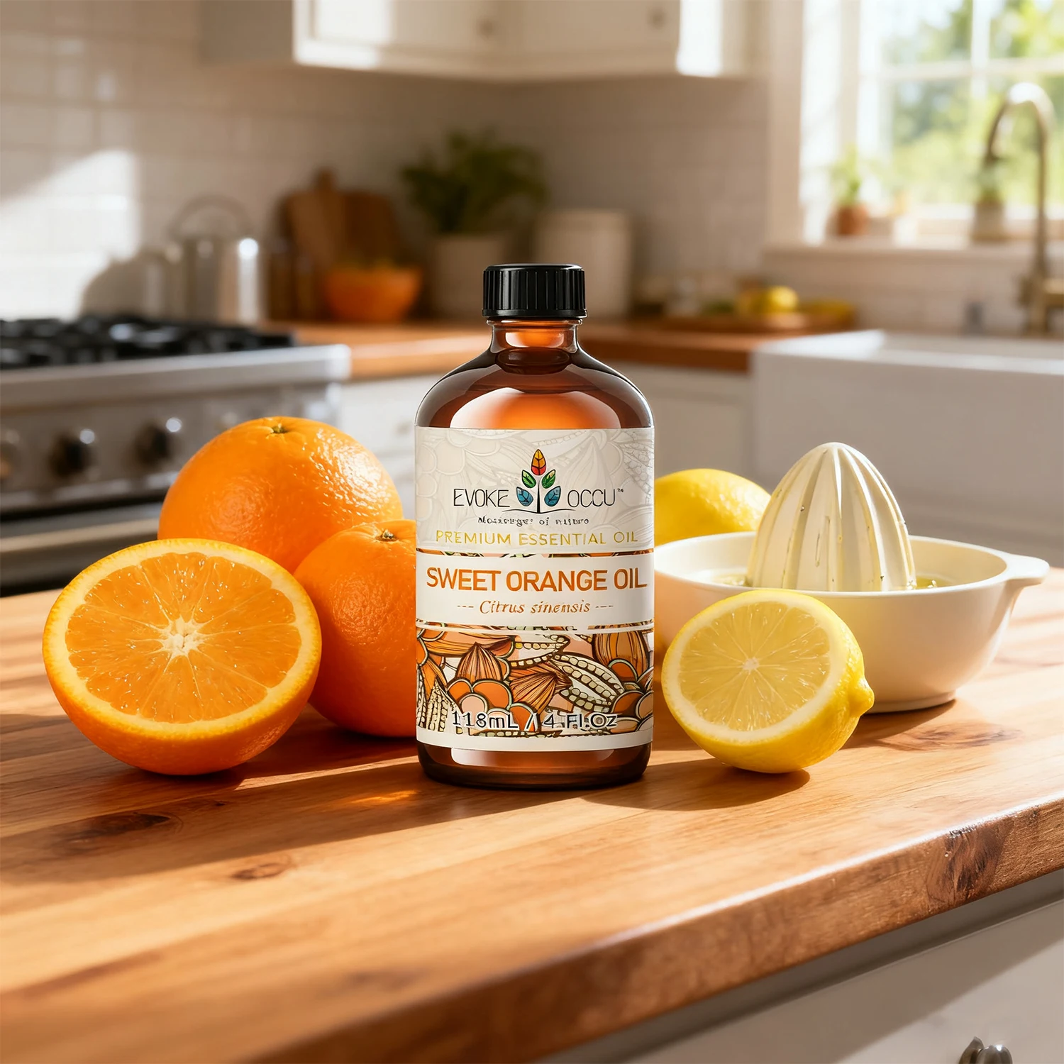 

EVOKE OCCU 118ML Essential Oil Orange Lemongrass Chamomile Pure Natural Aromatherapy Oil for Clean Diffuser DIY Candle Soap