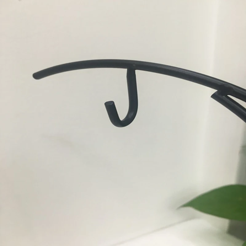 Plant Hanging Hook Iron Bracket Moon Love Shape Black Flower Pot Glass Ball Display Stand Home Decoration Micro Mold Crafts