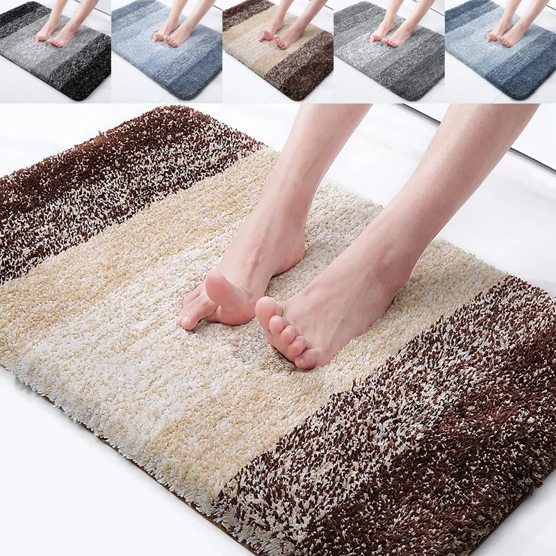 

1PC Luxury Bath Mat U-Shaped Bathroom Rugs Extra Soft Absorbent Microfiber Foot Mat Non-Slip Plush Toilet Rugs Shower Carpet