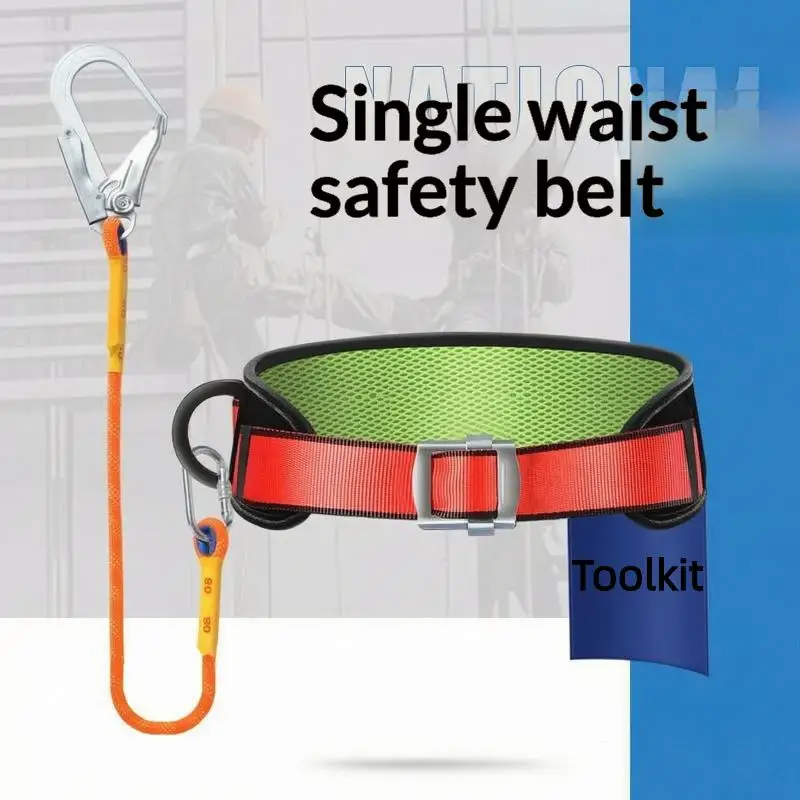 Breathable Single Waist Safety Harness Supports 1200KG Heavy Duty for Outdoor Construction Roof Installation Work