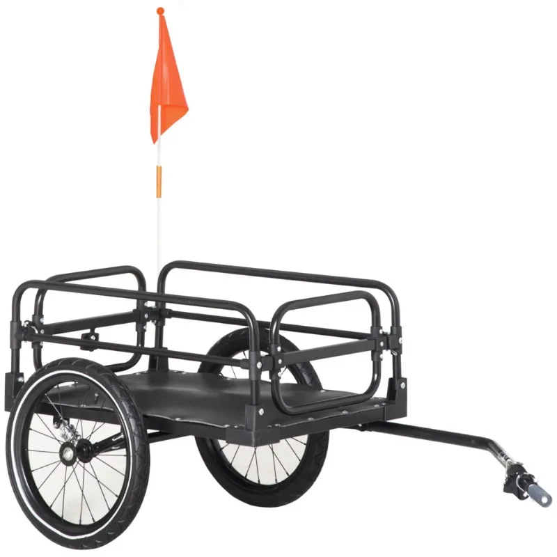 16-Foot Wheeled Suspension Bicycle Cargo Trailer, 88 lbs