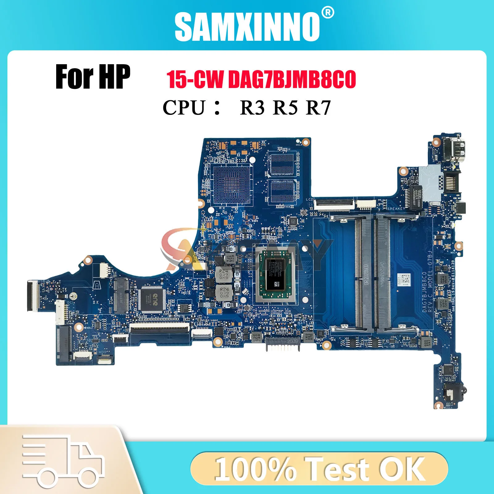 

DAG7BJMB8C0 Материнская плата для ноутбука HP Pavilion 15-CW с процессором R3 R5 R7 DDR4 L22762-601 L46709-601 100% полностью протестирована