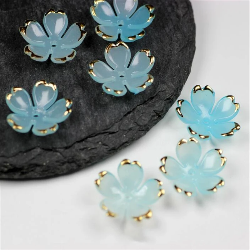 50Pcs/Lot New Torus 19MM Acrylic Flower Beads Petals Charm Connectors Diy Earrings hair Jewelry Making Resin Acessories