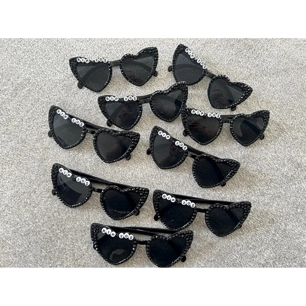 RIP 20s gafas de sol en forma de corazón oscuras 30 cumpleaños decoración para fiesta suministros moda verano playa viajes regalos para niñas accesorios para fotos