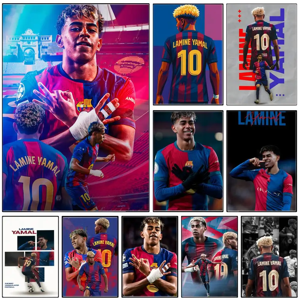 Sportsman L-Lamines Yamals Poster  Self-adhesive Art Waterproof Paper Sticker Coffee House Bar Room Wall Decor