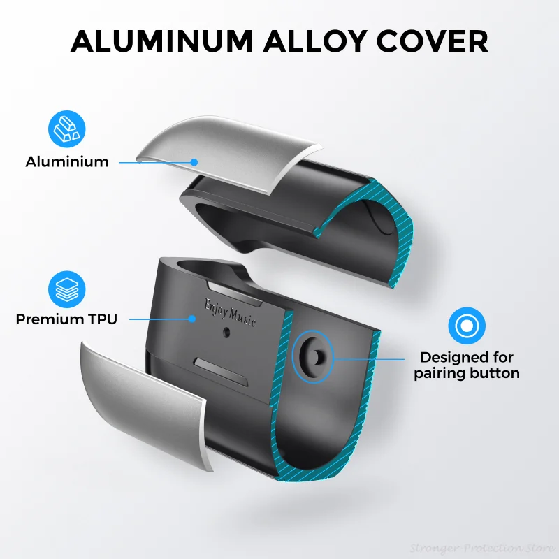 Metalowa obudowa ze stopu aluminium do Airpods Pro 2 Airpods 3 fajna nowa technologia All Inclusive bezprzewodowa obudowa odporna na wstrząsy