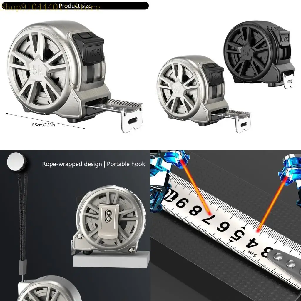 

28GF Metric Ruler for Industry Construction Portable Tape Measure with Double Lock and Back Clip Hollow Measuring Tape