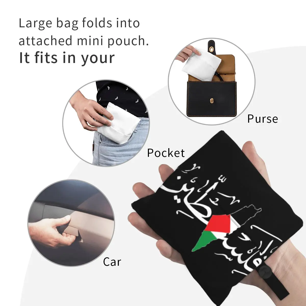 Palestinian Palestine Kufiya Shopping Bags Reusable Grocery Eco Bags Large Capacity Recycling Bags Washable Handbag