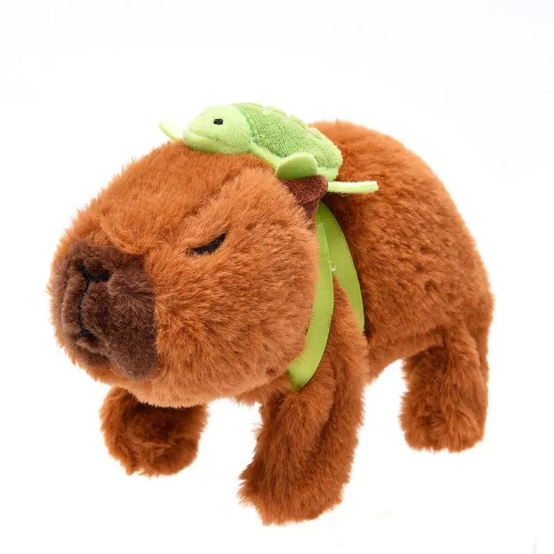 1-teilige Walking Moving Back and Forth Calling Elektronisches Haustier Kinderspielzeug Simulation Elektrische Plüsch-Capybara-Puppe