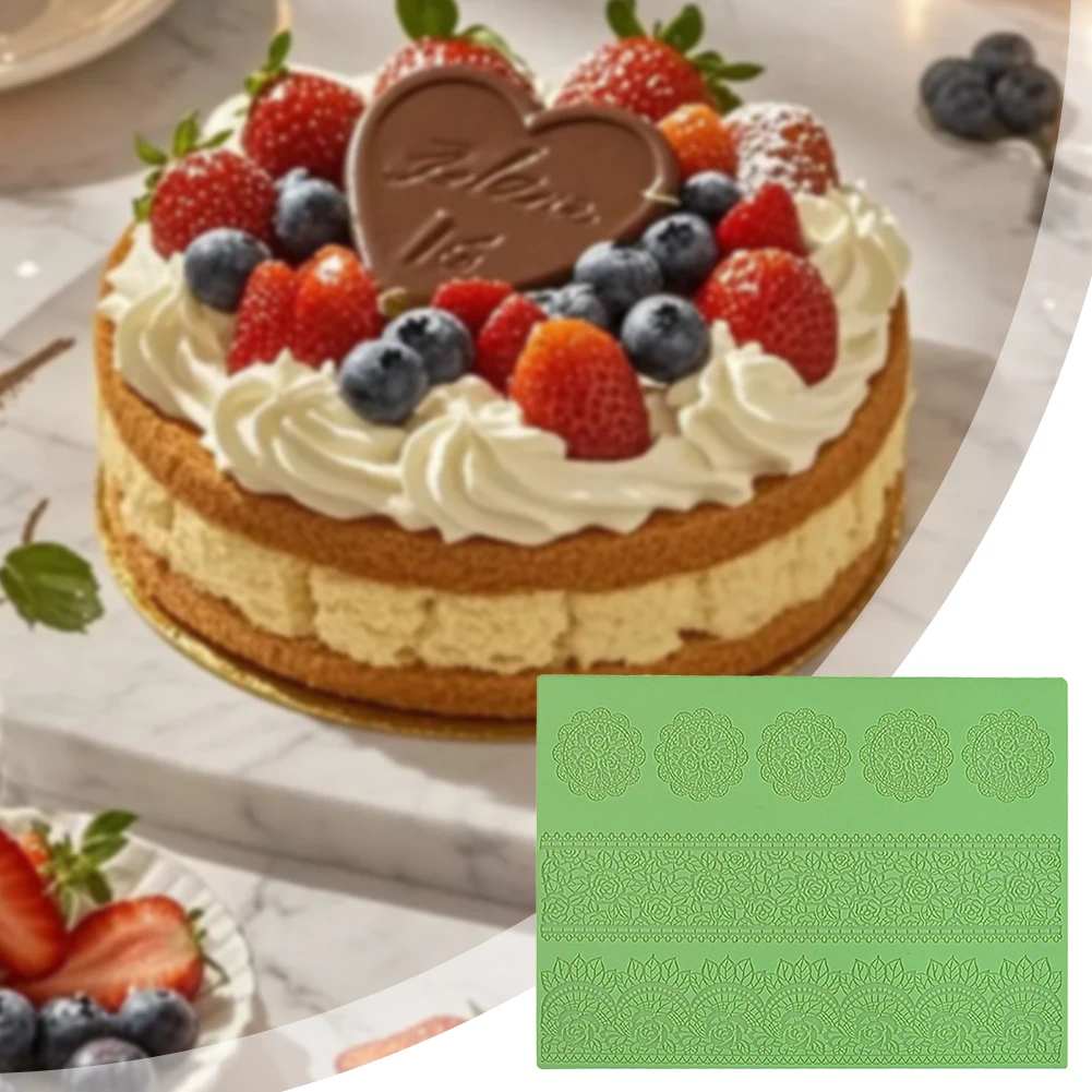 3D Cakes Lace Decorating Mold,Fondant-Impression Silicone Mat Chocolate Sugars Embossed Craft Tools Clay Molds DIY Baking Tool