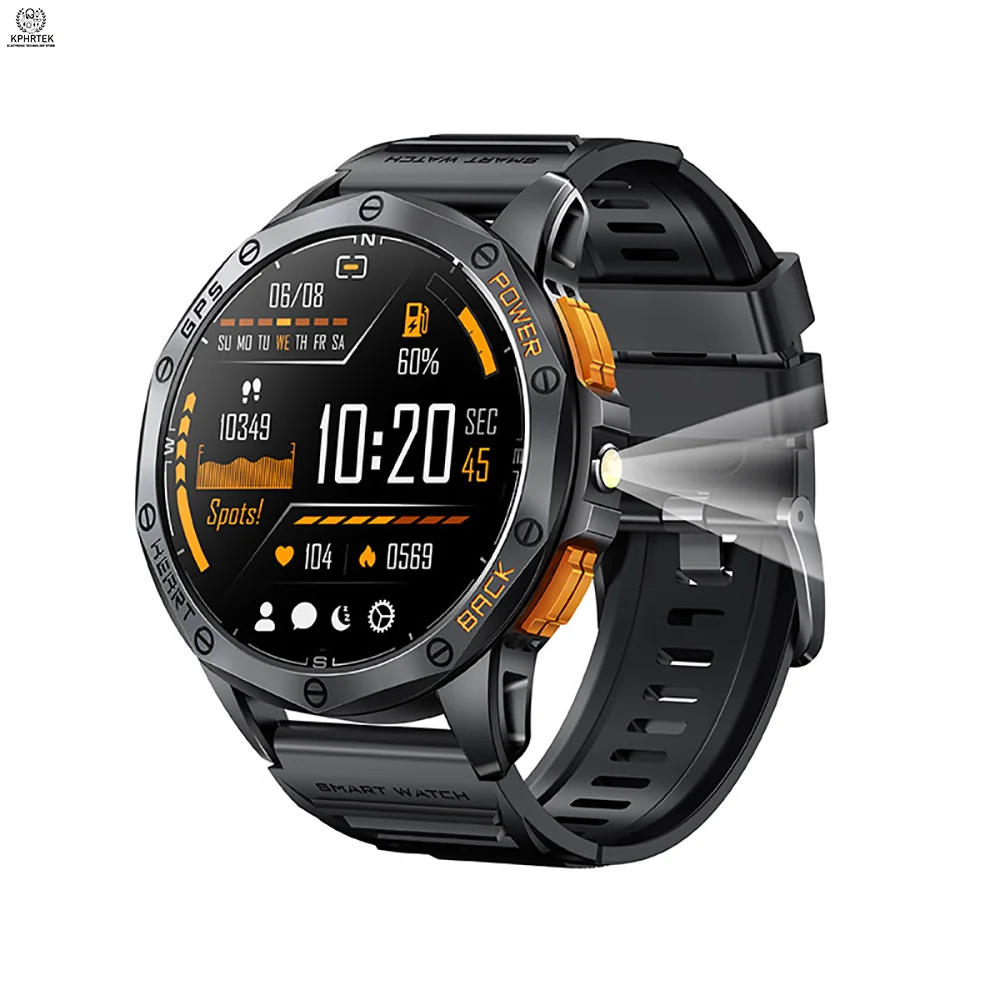 K67 Amoled Gps Smart Watch Call Altitude Air Pressure Compass Heart