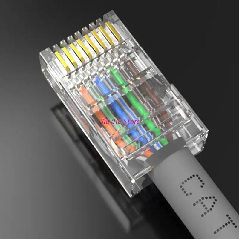 RJ45 Connectors Cat5 Ethernet Plugs Pass-Through Connector For Ethernet Cables 83CF