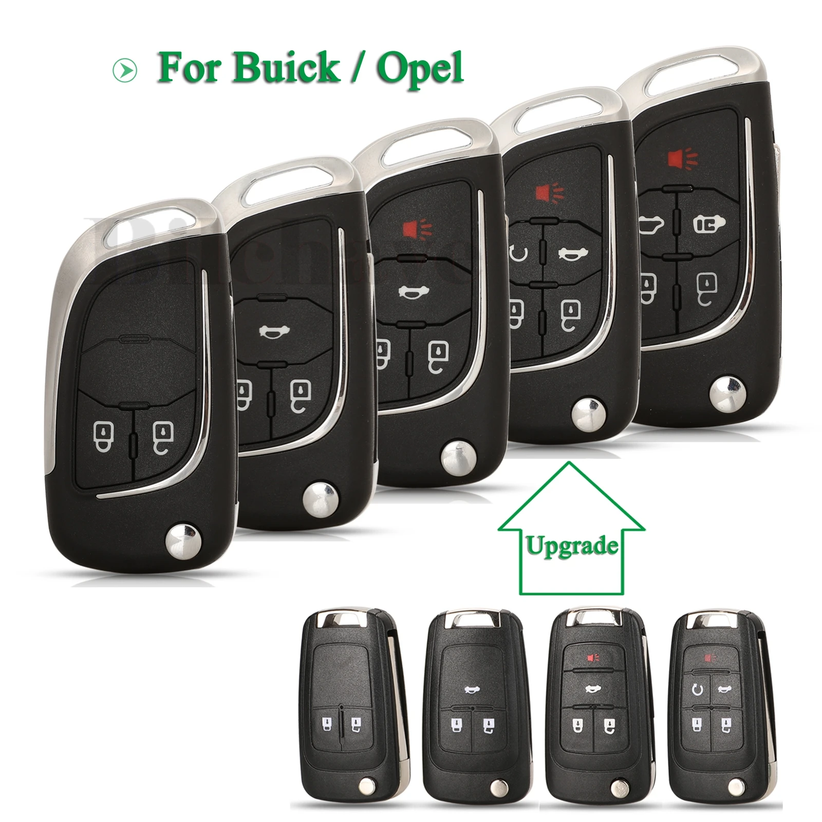 jingyuqin 10pcs For Opel Vauxhall Insignia Astra Mokka Adam Cascade Karl Zafira For Buick FOB Modified Remote Car Key Shell Case