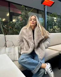 Women's Faux Fur Coats Fall-Winter 2024 Fashion Temperament Plush Wool Coats and Mixed Race Coats Fur Coats