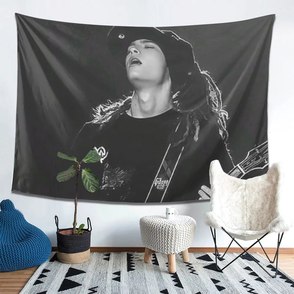 Tokio Hotel Tom Kaulitz Music Band Tapestry Wall Hanging Aesthetic Home Decor Tapestries for Living Room Bedroom