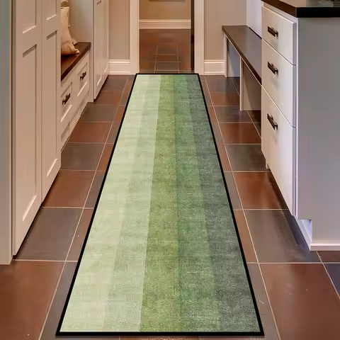 VIKAMA Emerald Green Carpet Modern Style Runner Rug Non-Slip Easy Clean Doormat Kitchen Rug Carpet For Live Room Home Decor