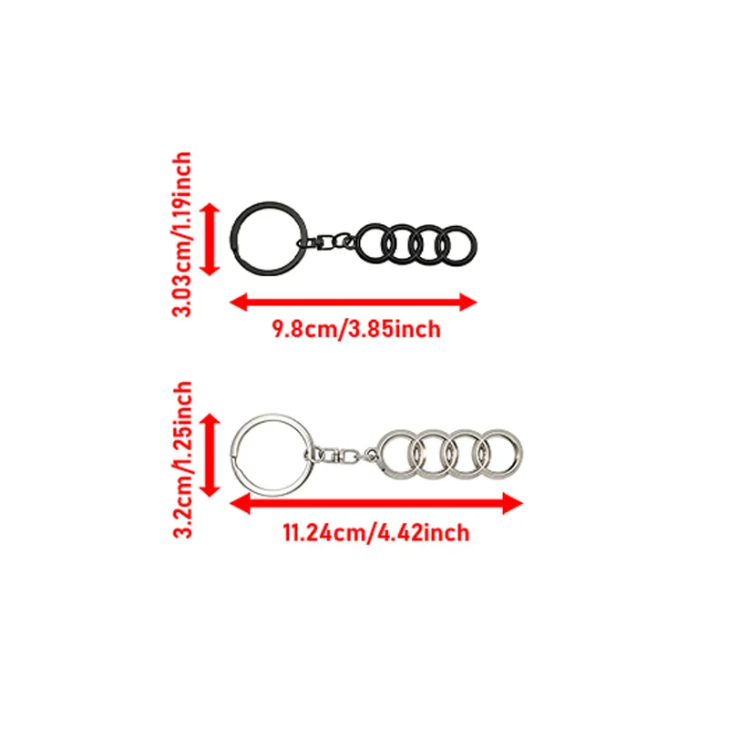 3D Metal Black SIlver Car Styling Badge Keychain For Audi SLINE A3 A4 B8 8P 8V A6 C7 A5 Q5 B7 B6 B9 Emblem Key Ring Accessories