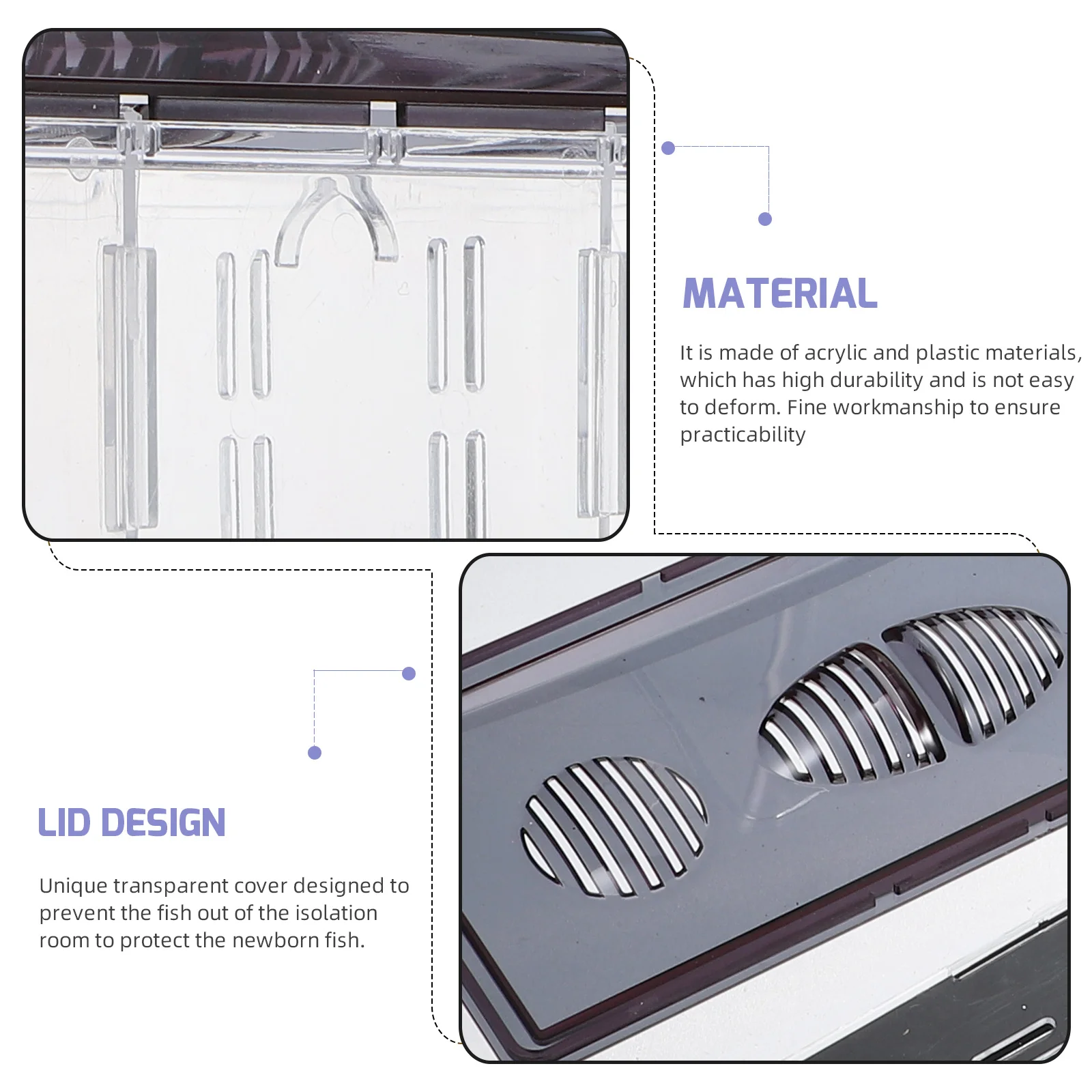 

Aquarium Incubation Box Transparent Breeding Box Multi-Function Isolate Case For Fish Fry Hatching Acrylic Aquarium