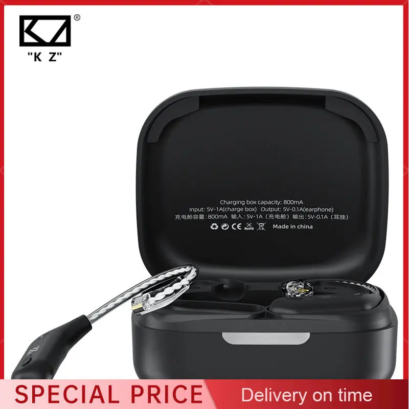 KZ AZ09 Wireless Upgrade Cable Bluetooth-compatible 5.2 HIFI Wire less Ear Hook C PIN Connector With Charging Case B Pin