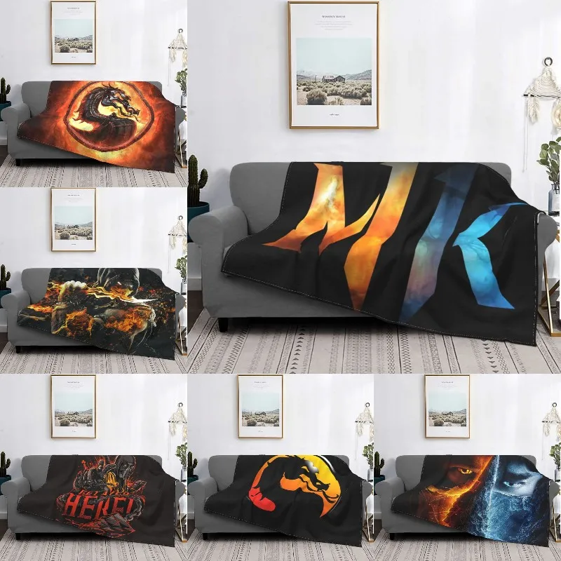 

MKX Light Blanket 3D Print Soft Flannel Fleece Warm Mortal Kombat Sub Zero Throw Blankets for Travel Bed Couch Quilt