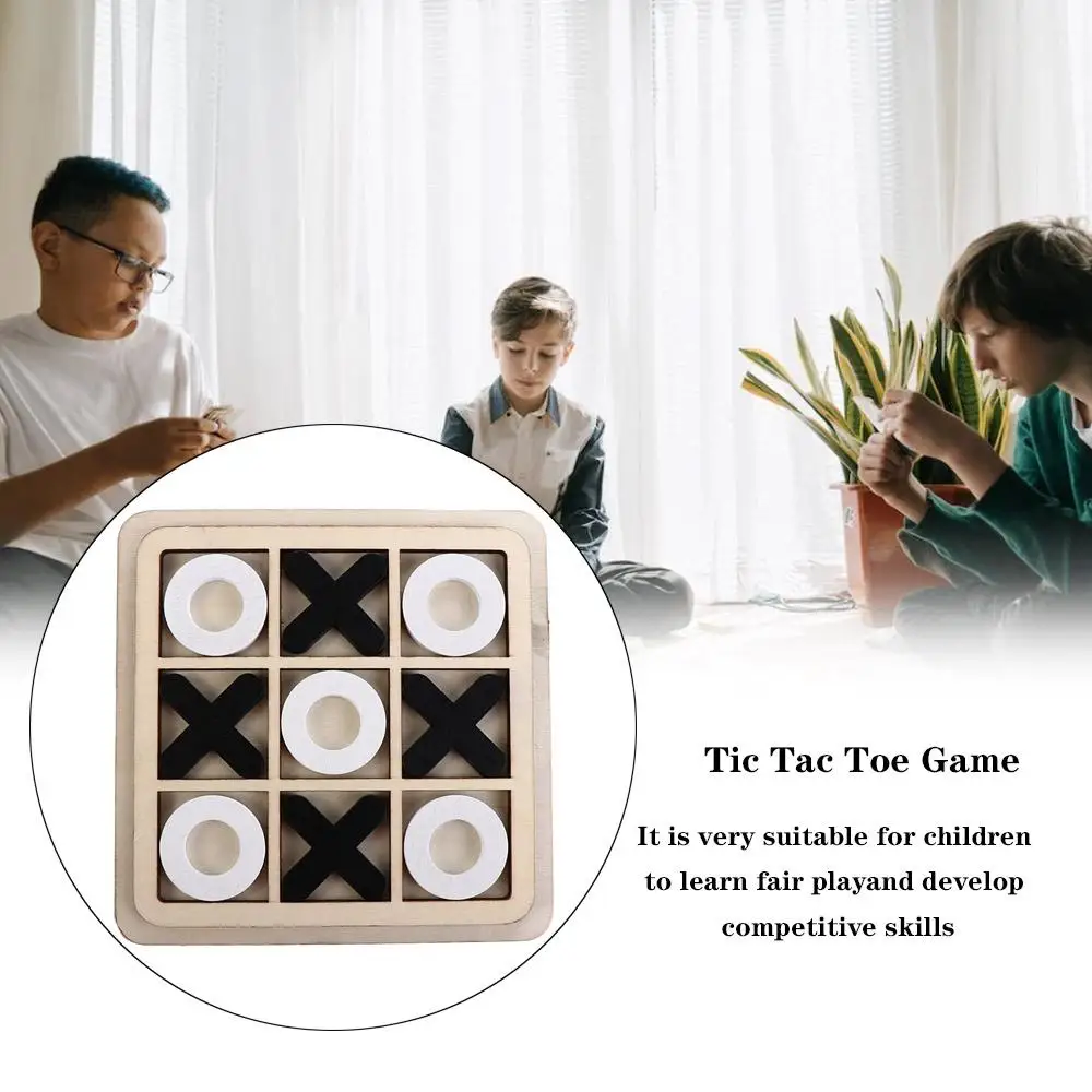 

Kids Children Gift Educational Toy Preschool Learning Improve Intelligence Chess Wooden Board Game Tic Tac Toe Table Chess Toys