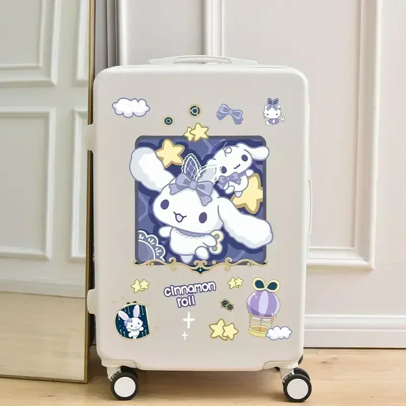 Sanrio Cartoon Cute Cinnamoroll Large Suitcase Sticker Kuromi Hello Kitty Pochacco DIY Decorative Sticker Pack Wholesale