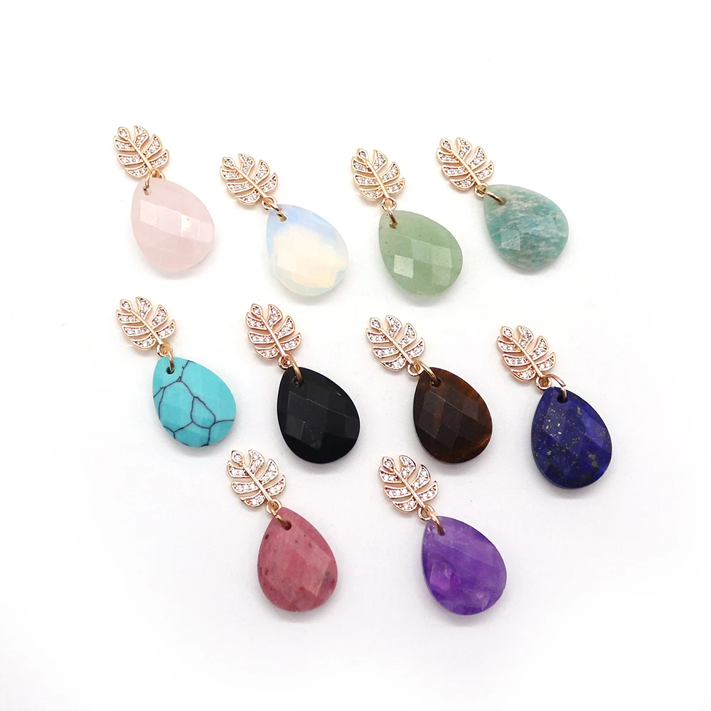 Natural Stone Elegant and Light Luxury Opal Crystal Faceted Cedar Pendant DIY Necklace Bracelet Jewelry Engagement Banquet Gift